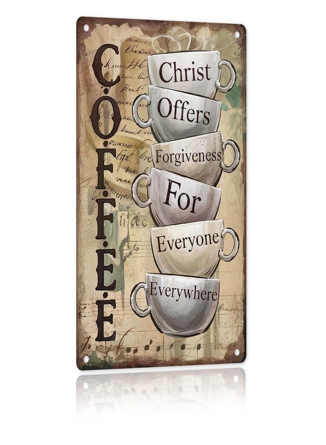 CrazySign Christ Offers Forgiveness for Everyone 12x8 Metal Sign - Wall Art for Christian Kitchen & Indoor Porch, Rustic Coffee Station Decor,Office, Church & Funny Gifts (705) - Image 1
